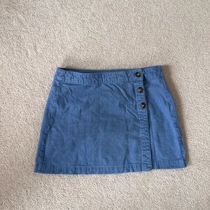 Blue button wrap skirt
